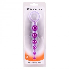 Фиолетовая анальная цепочка DRAGONZ TALE ANAL - 20 см.