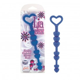 Синие анальные бусы LIA LOVE BEADS - 17,8 см.